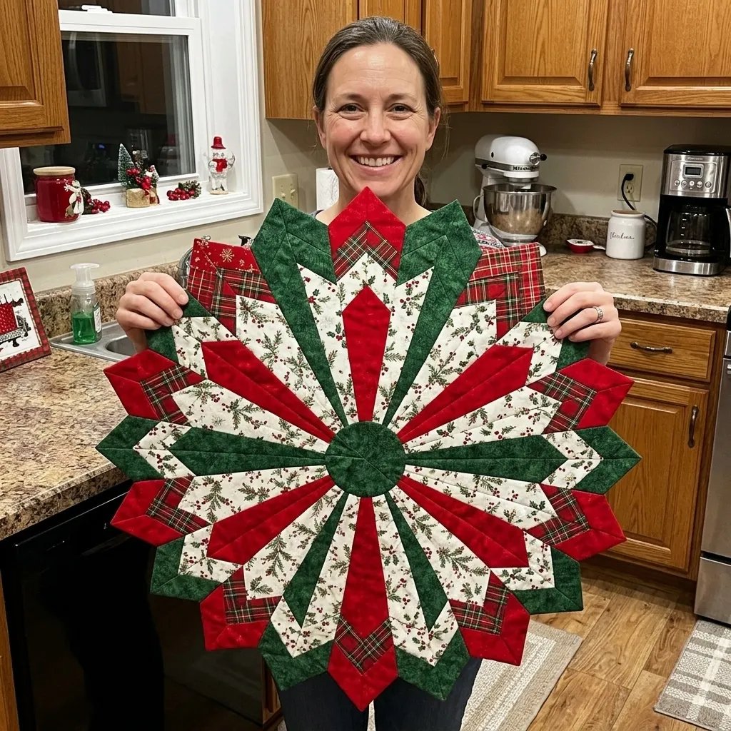 🎄Holiday Star Table Topper Quilting Template Set | DIY Sewing Kit, Not Finished Tablecloth