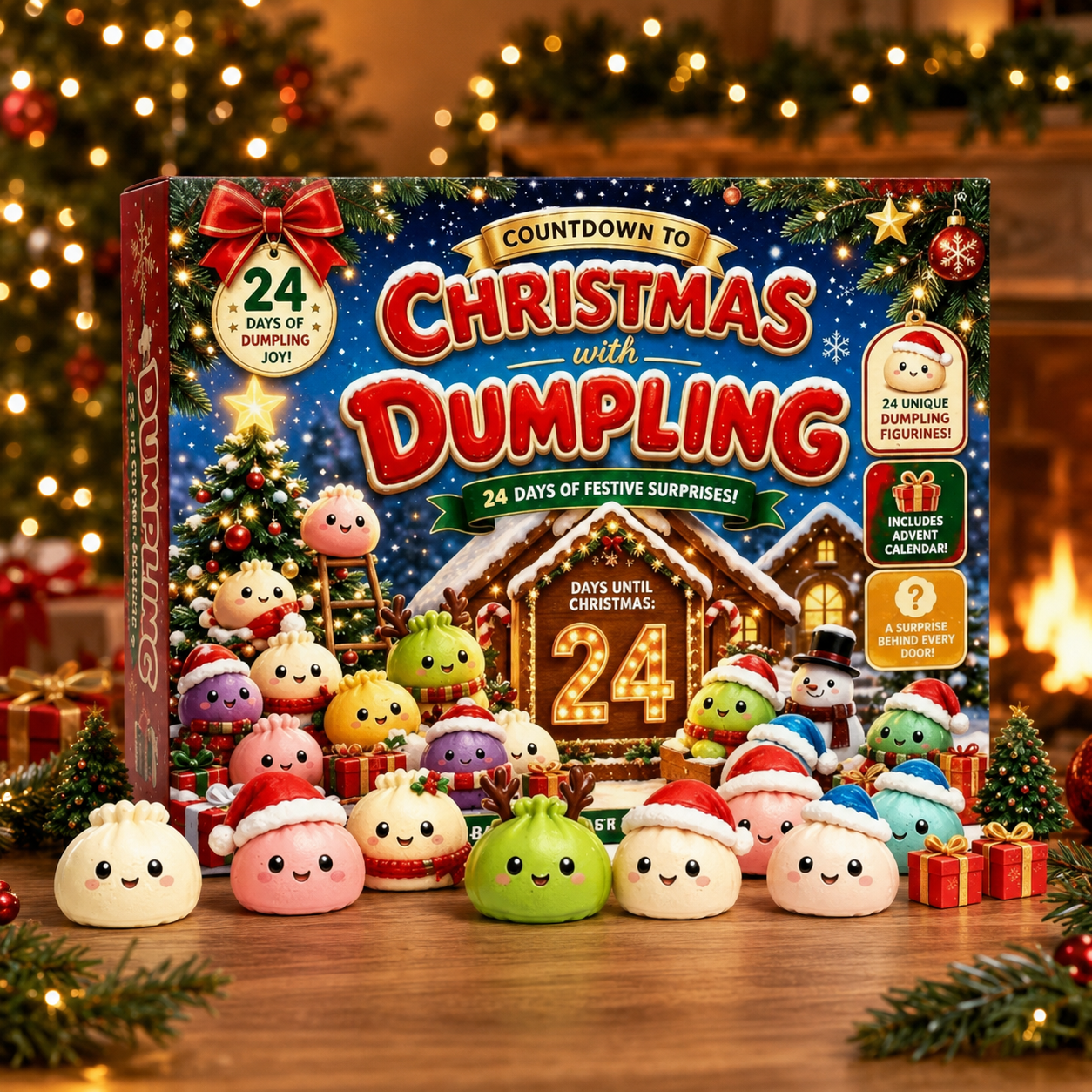 🎅2026 Christmas Squishy Advent Calendar - 24 Days Dumpling Squishies Toys
