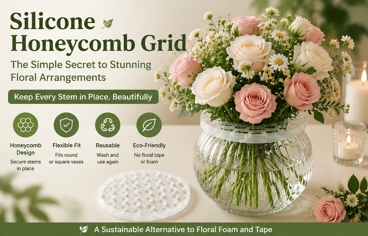 Silicone Honeycomb Flower Arrangement Grid Lid