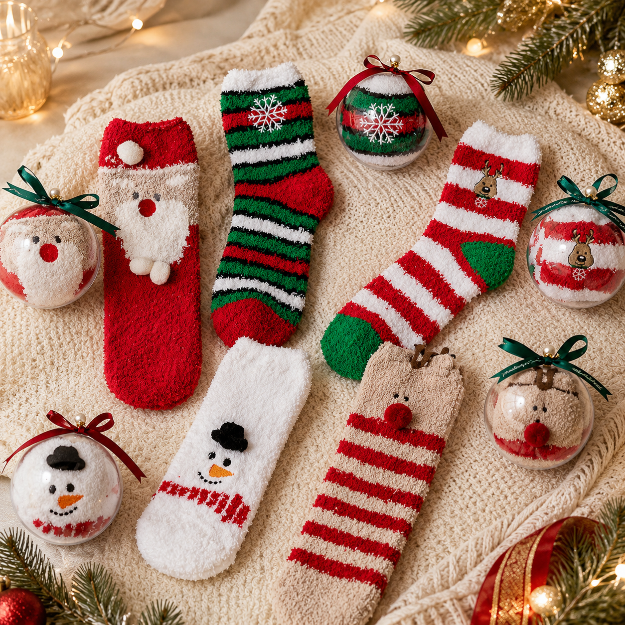 🎄Christmas Surprise Ornament Socks – Cozy Gift Hidden Inside