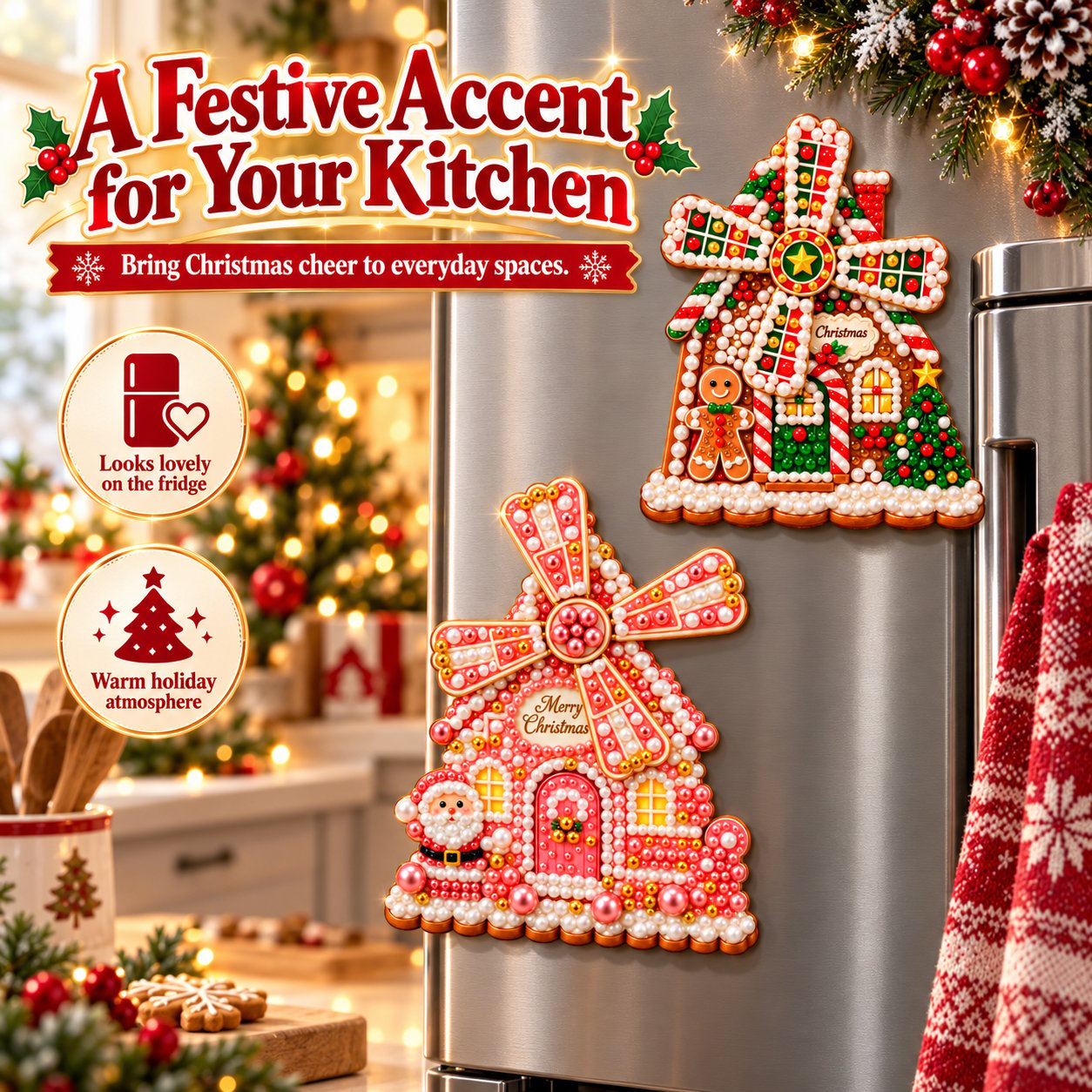 Christmas windmill cottage seasonal decoration