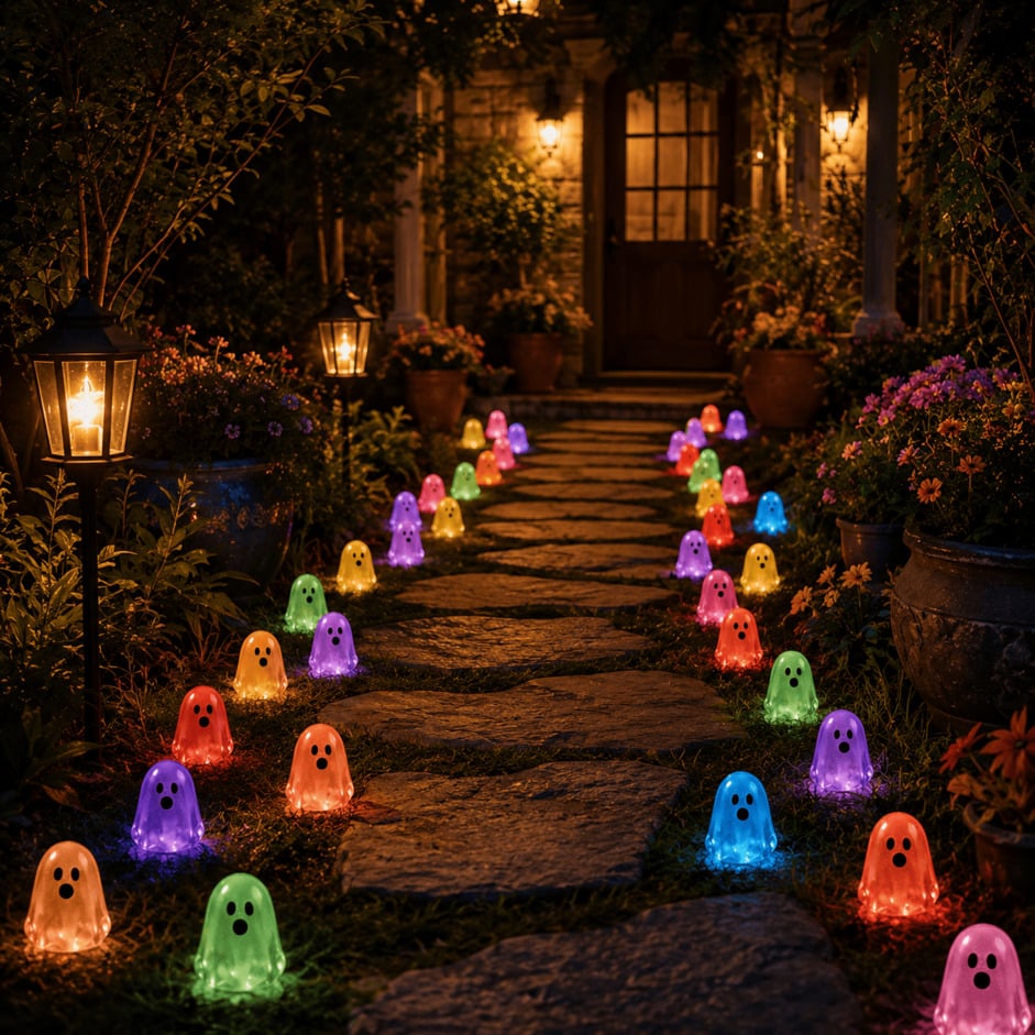 💥👻 Glow-in-the-Dark Mini Ghosts – 8-Colour Halloween Mix