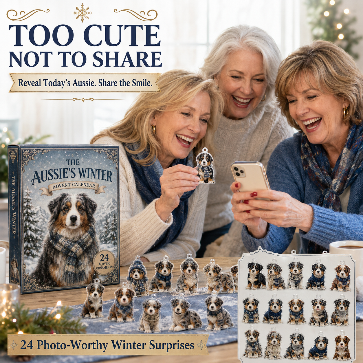 Winter Australian Shepherd Advent Calendar 2026 - 24-Day Festive Countdown