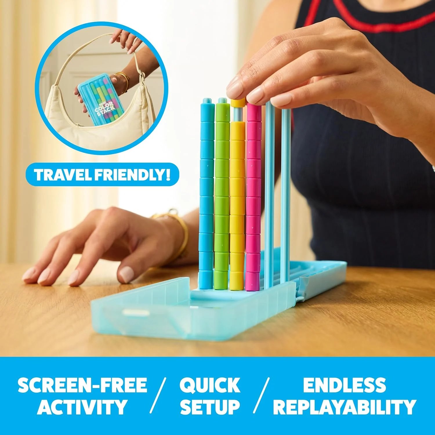 Mini Color Stack Challenge Shake It. Sort It. Solve It. 🌈 Portable Color Matching Puzzle Game for Kids & Adults Ages 8+
