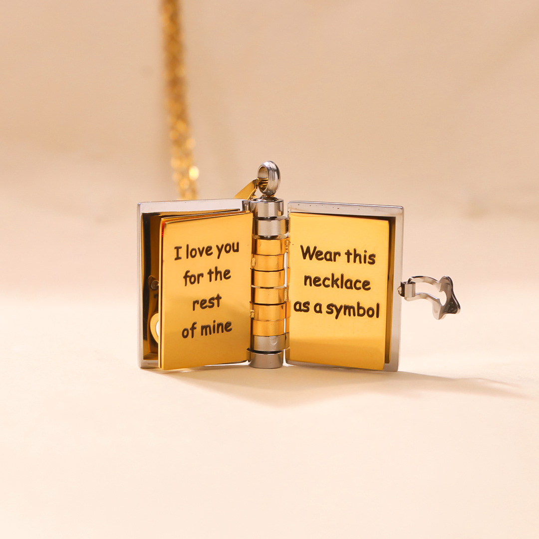 💞For Daughter - I'm Always With You Book Necklace