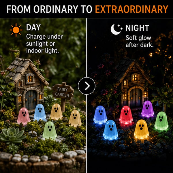 💥👻 Glow-in-the-Dark Mini Ghosts – 8-Colour Halloween Mix