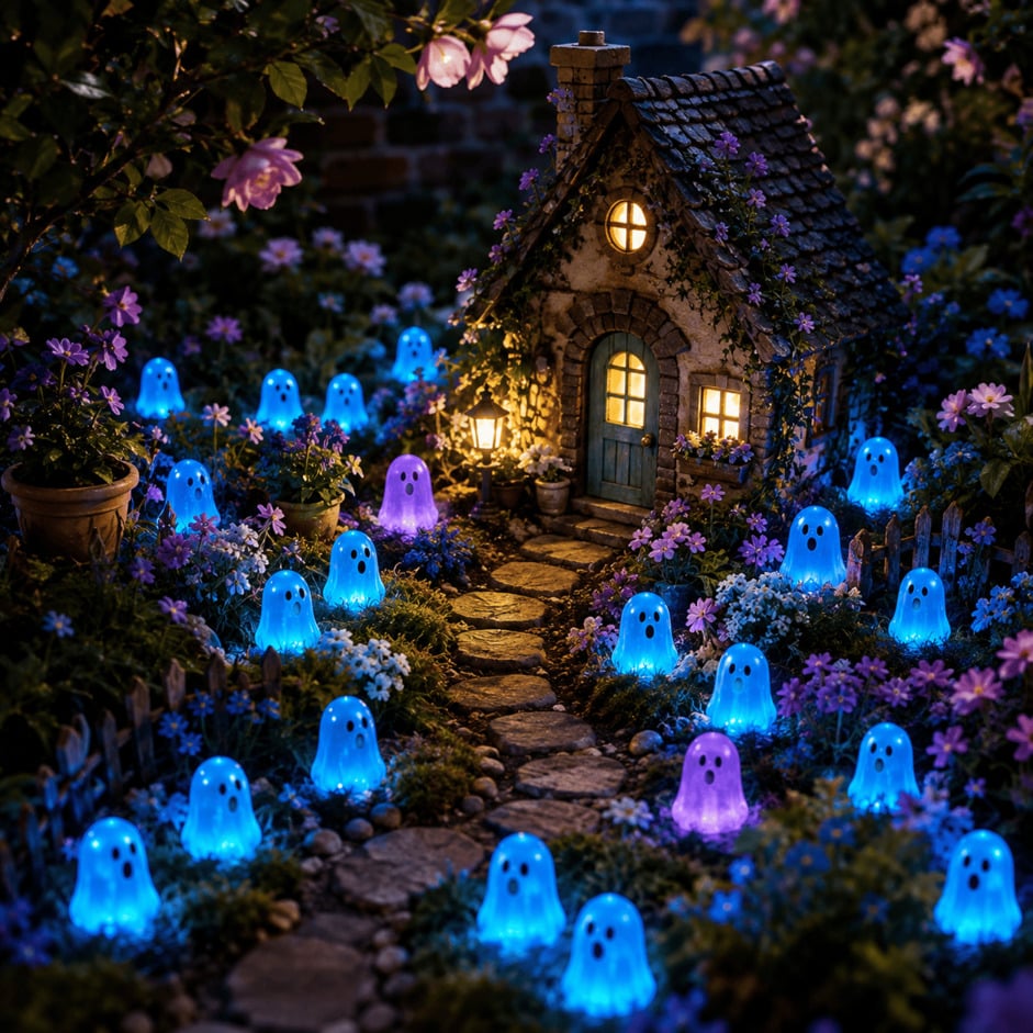 💥👻 Glow-in-the-Dark Mini Ghosts – 8-Colour Halloween Mix