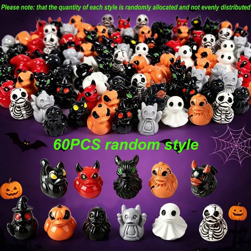 🎃Mini Devil Ghost Skull Resin Ducks-Cute Spooky Desktop Decor