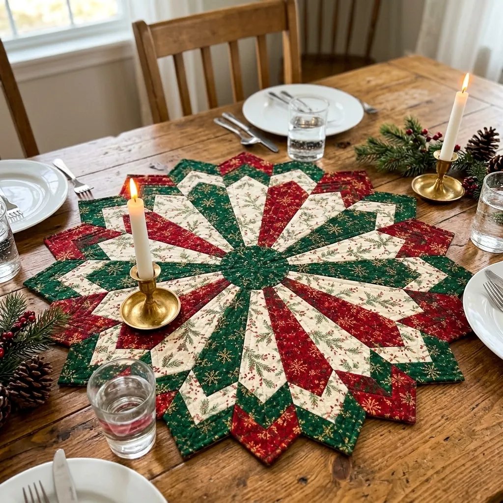 🎄Holiday Star Table Topper Quilting Template Set | DIY Sewing Kit, Not Finished Tablecloth