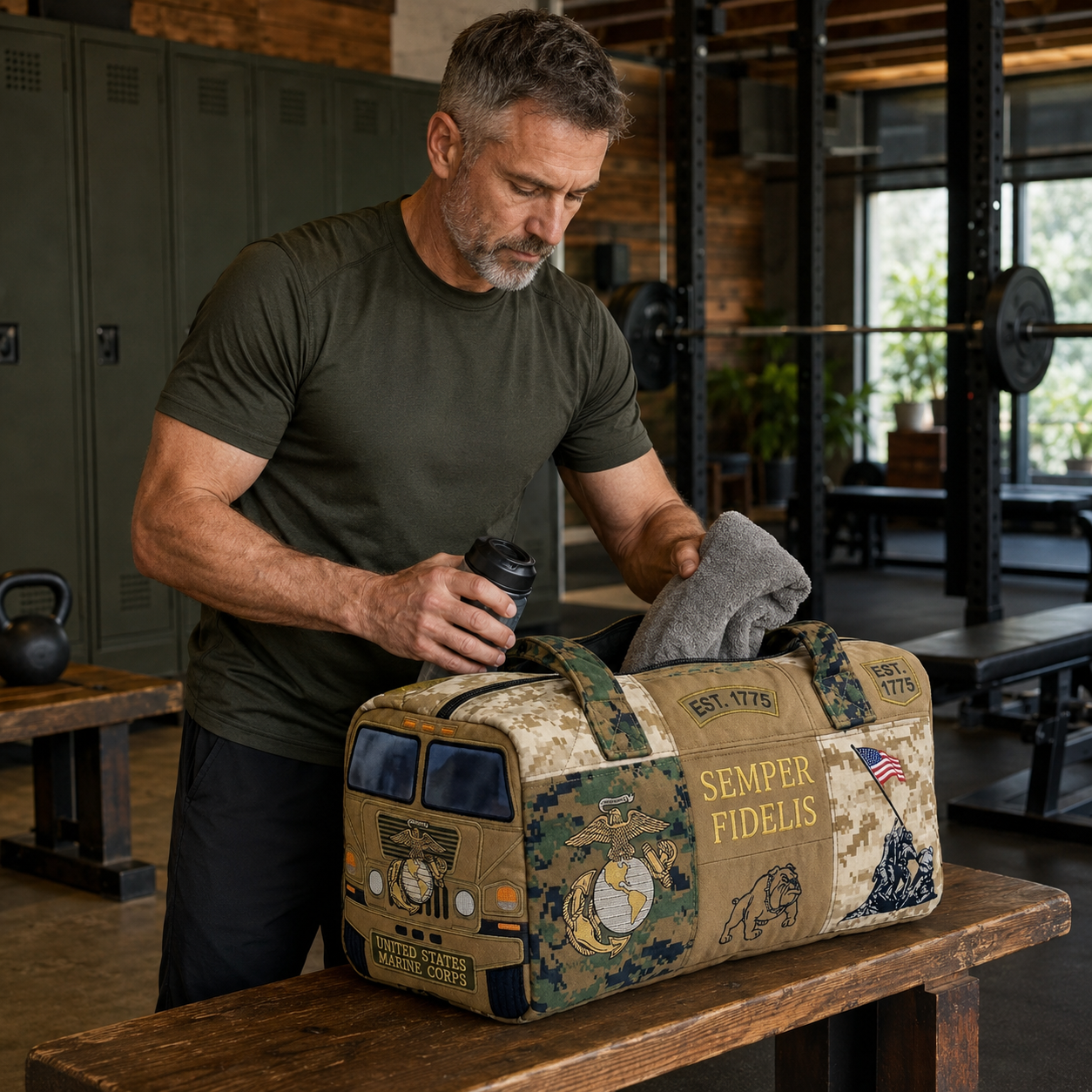 🎖️100% Handmade Marine Corps Bag - Built for commuters, gym sessions, weekend trips – and everything in between.
