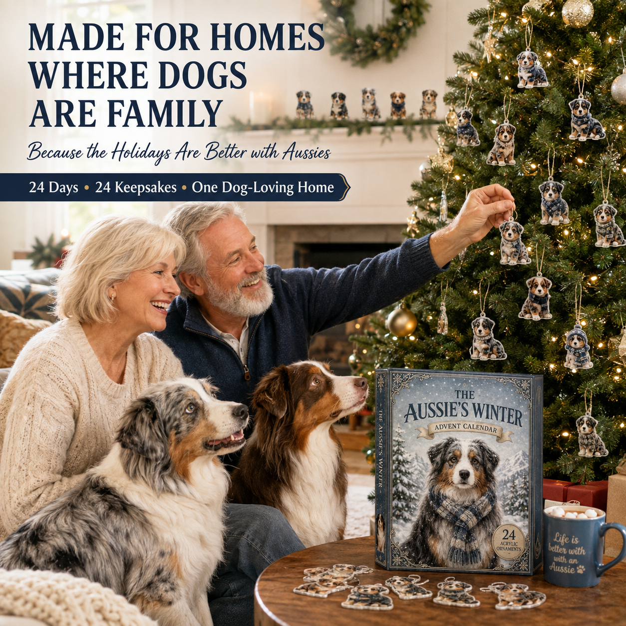 Winter Australian Shepherd Advent Calendar 2026 - 24-Day Festive Countdown
