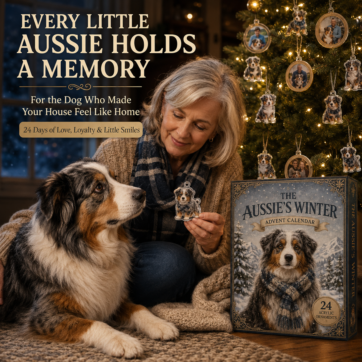 Winter Australian Shepherd Advent Calendar 2026 - 24-Day Festive Countdown