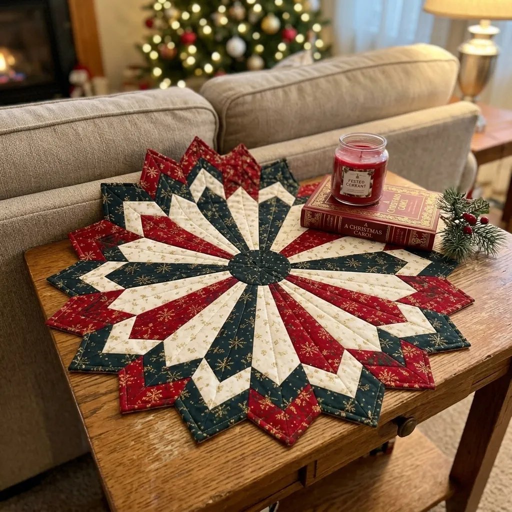 🎄Holiday Star Table Topper Quilting Template Set | DIY Sewing Kit, Not Finished Tablecloth