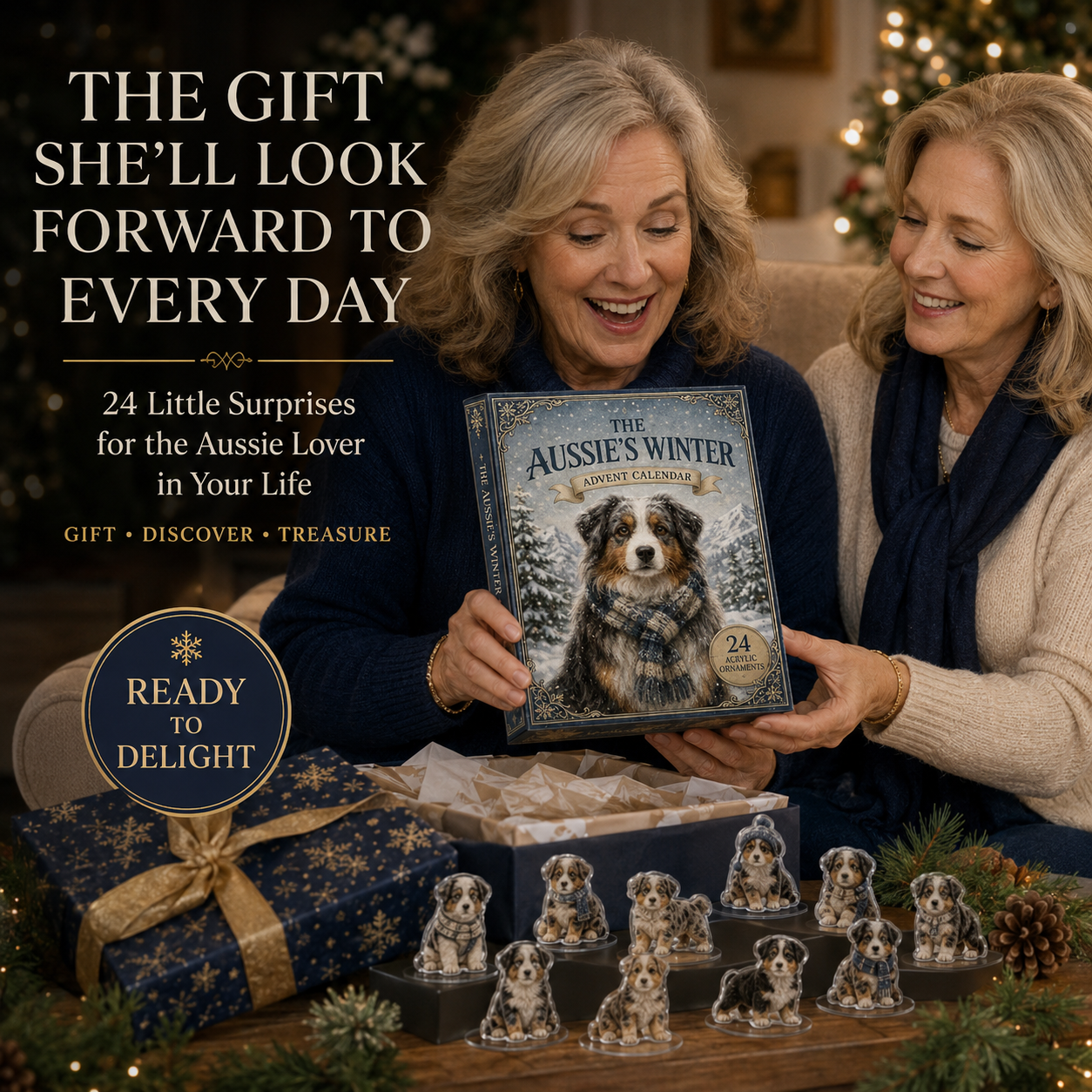 Winter Australian Shepherd Advent Calendar 2026 - 24-Day Festive Countdown