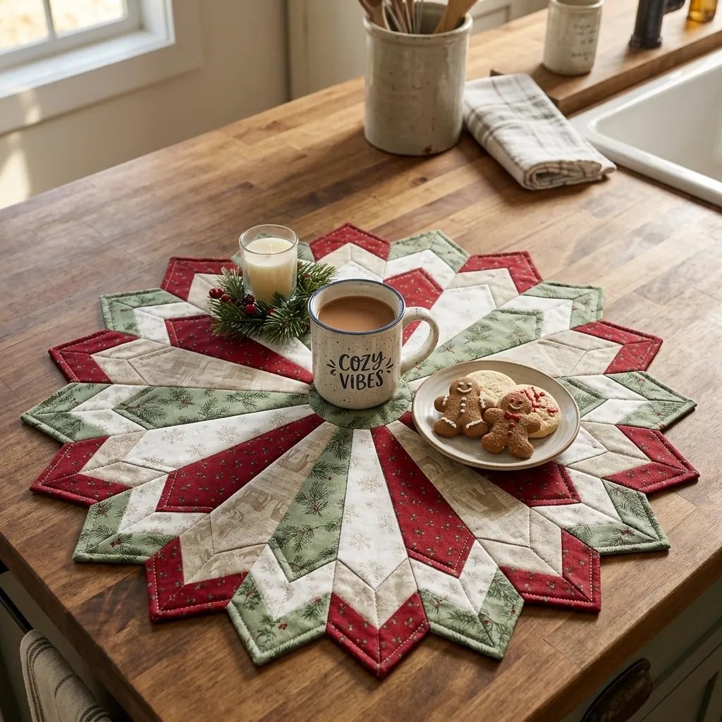 🎄Holiday Star Table Topper Quilting Template Set | DIY Sewing Kit, Not Finished Tablecloth
