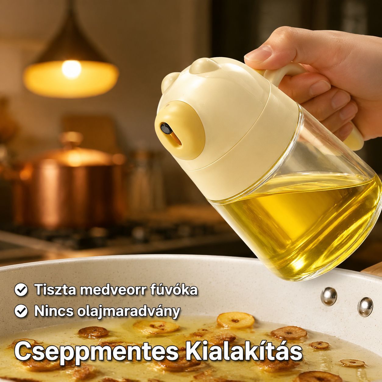Nagy kapacitású üveg olajpalack konyhai és háztartási használatra