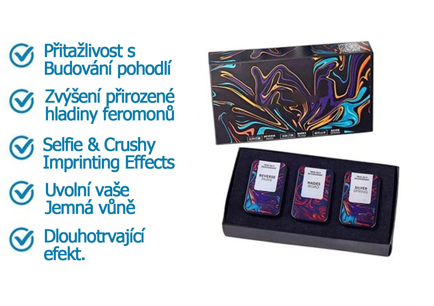 Hommelure Feromone Solid Perfume Set 3Pcs, přenosný parfém s dlouhou výdrží Unisex