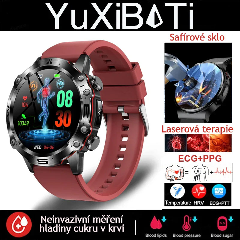 CHYTRÉ HODINKY S AI MEDICÁNSKOU DIAGNOSTIKOU - 2025 NOVÉ HODINKY S MĚŘENÍM KREVNÍCH LIPIDŮ, KYSELINY MOČOVÉ, HLADINY GLUKÓZY V KRVI - EKG+PPG, FITNESS TRACKER