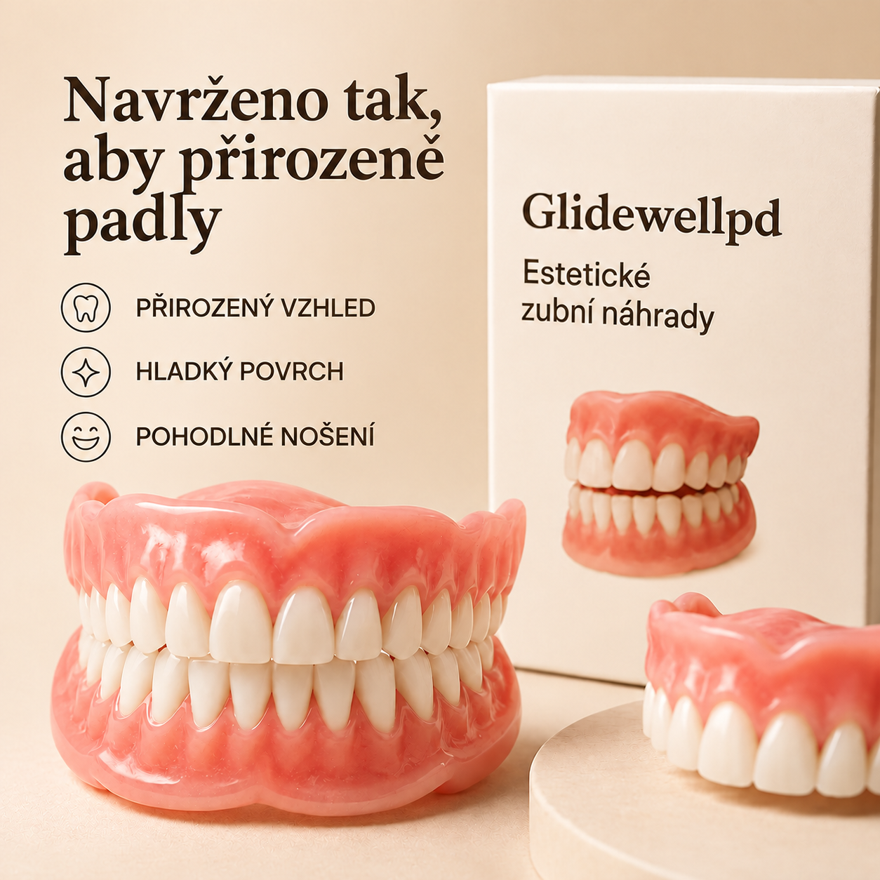 PRÉMIOVÉ CELKOVÉ KRYTÍ ZUBNÍ PROTÉZY
