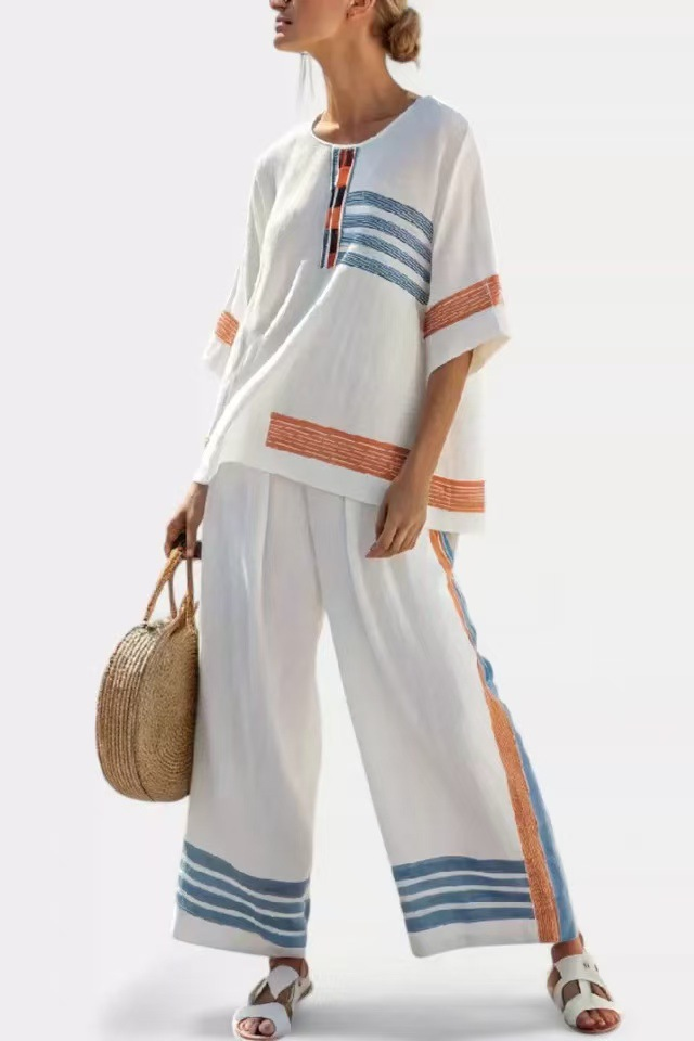 Summer loose casual versatile V-neck ruffle sleeve shirt