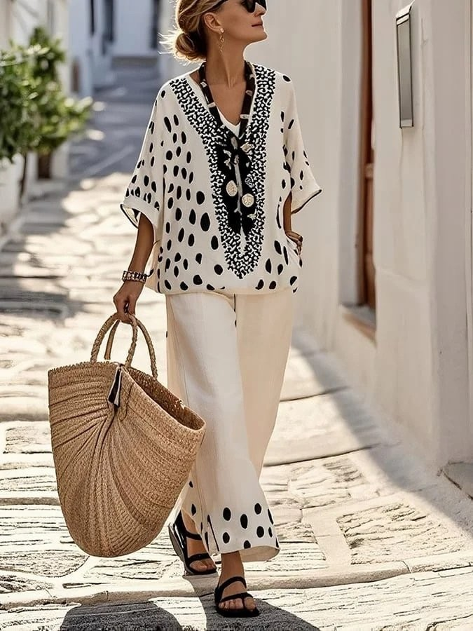 Summer loose casual versatile V-neck ruffle sleeve shirt