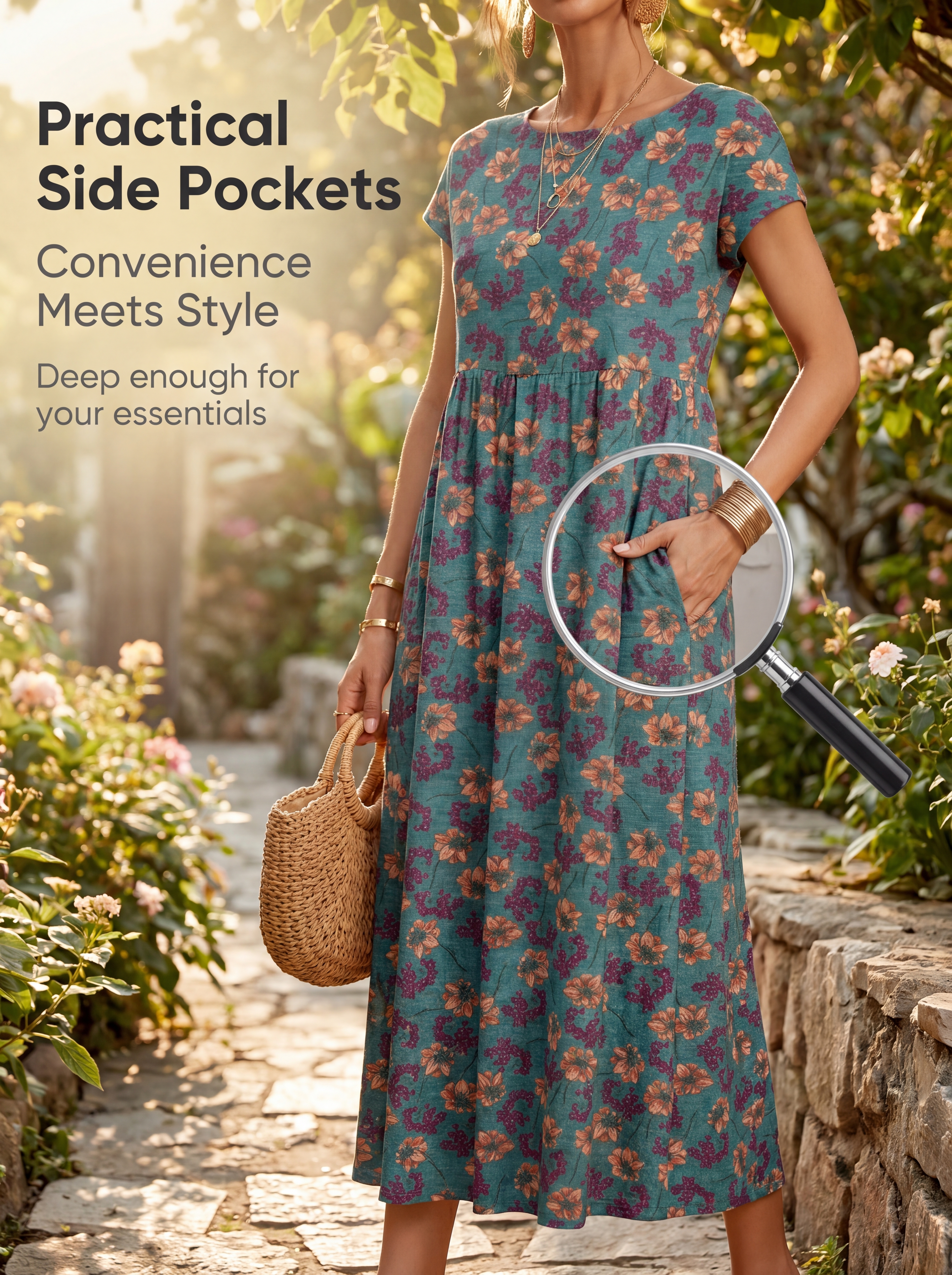 2026 New Fashionable Women's Loose-fitting Cotton Sleeveless Round Neck Printed Summer Dress