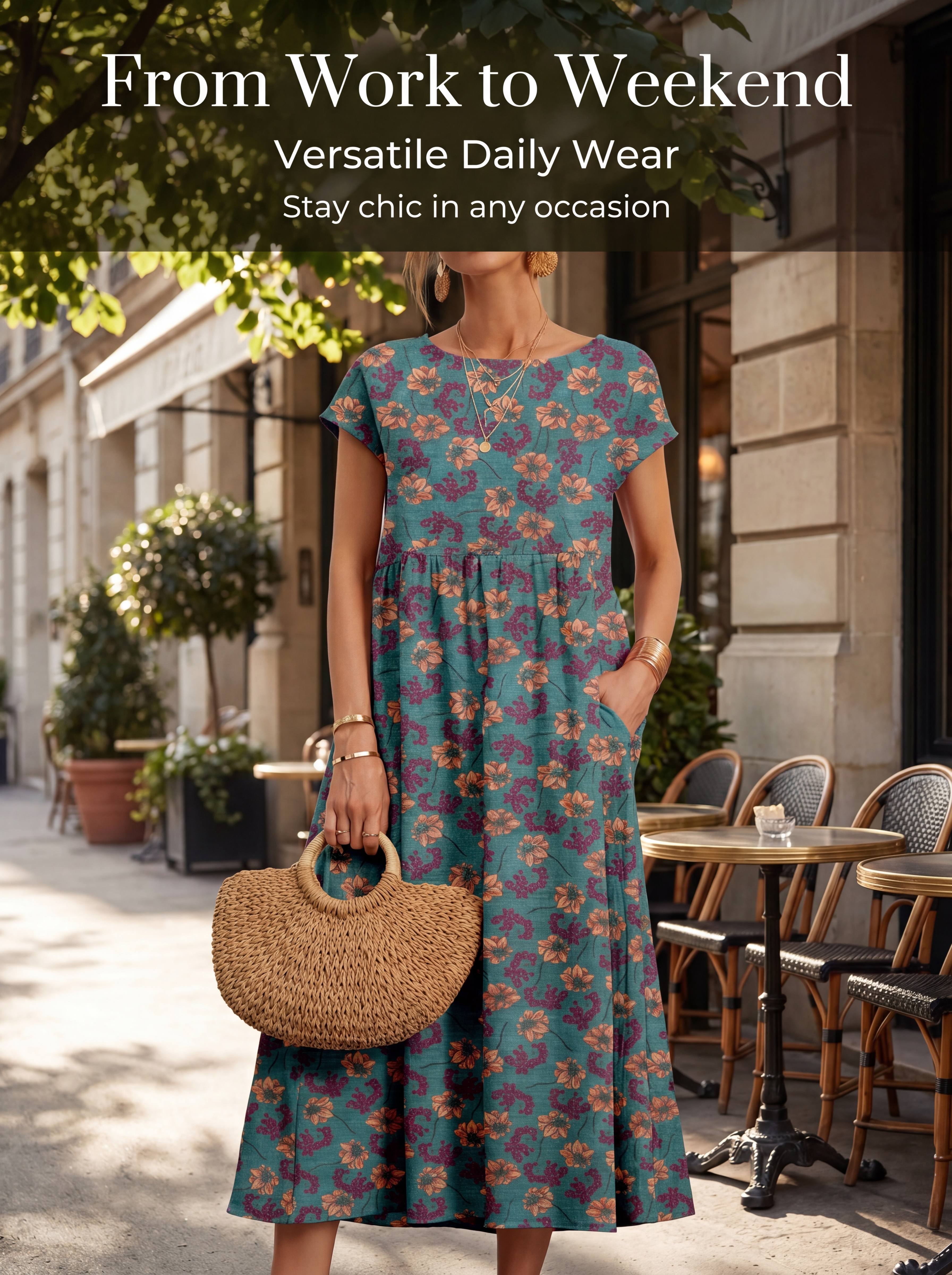2026 New Fashionable Women's Loose-fitting Cotton Sleeveless Round Neck Printed Summer Dress