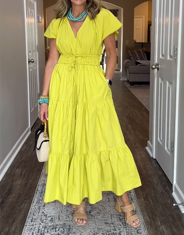 Women's Plus Tiered Cotton Maxi Dress