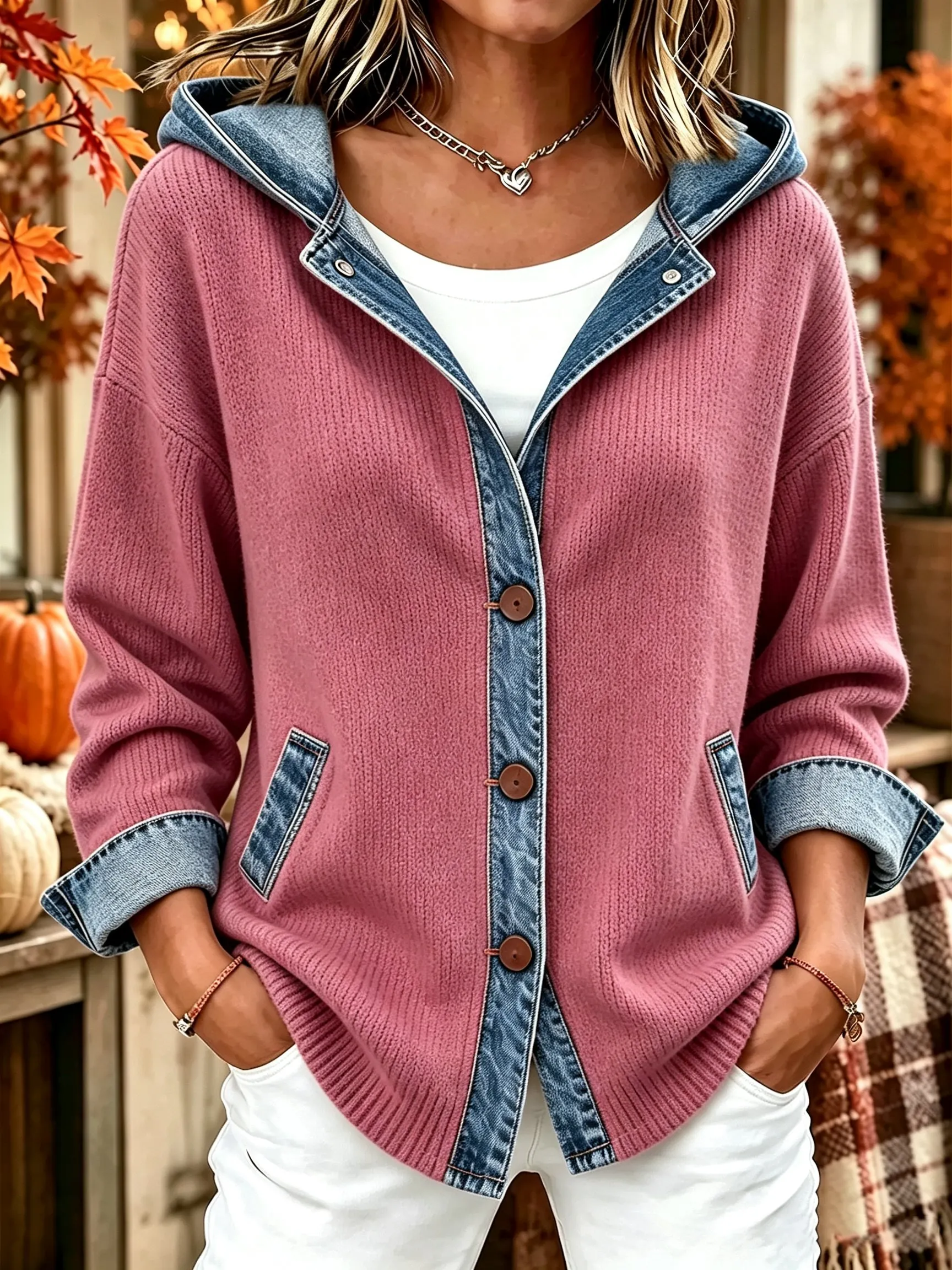 Women's casual autumn knitted cardigan