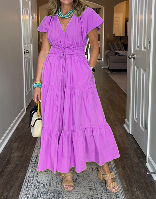 Women's Plus Tiered Cotton Maxi Dress