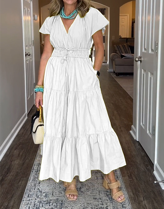 Women's Plus Tiered Cotton Maxi Dress