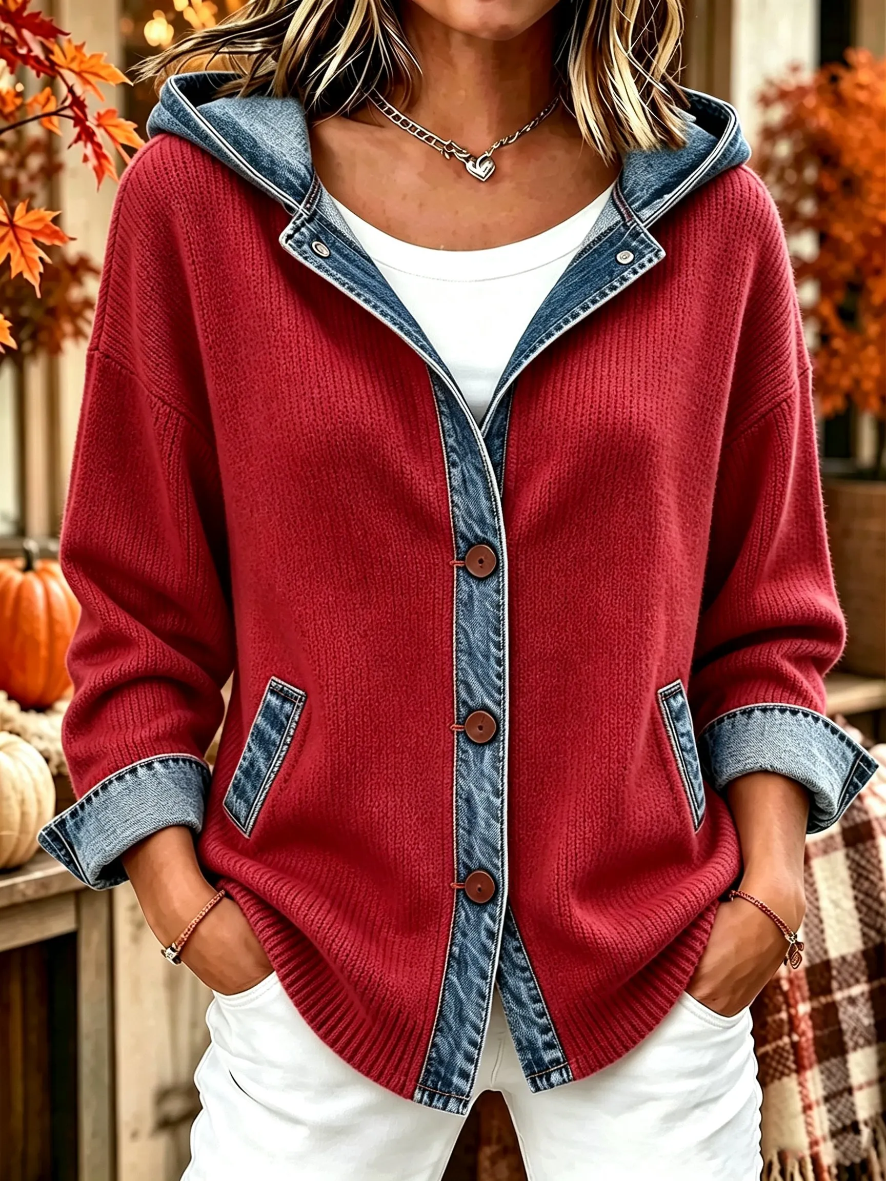 Women's casual autumn knitted cardigan