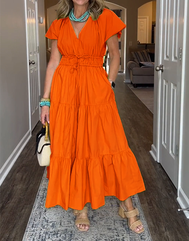 Women's Plus Tiered Cotton Maxi Dress