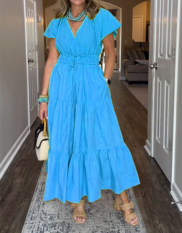Women's Plus Tiered Cotton Maxi Dress
