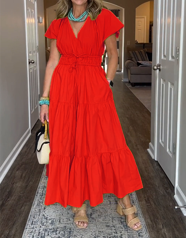 Women's Plus Tiered Cotton Maxi Dress