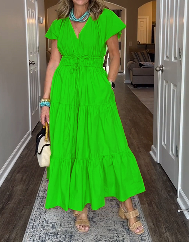 Women's Plus Tiered Cotton Maxi Dress