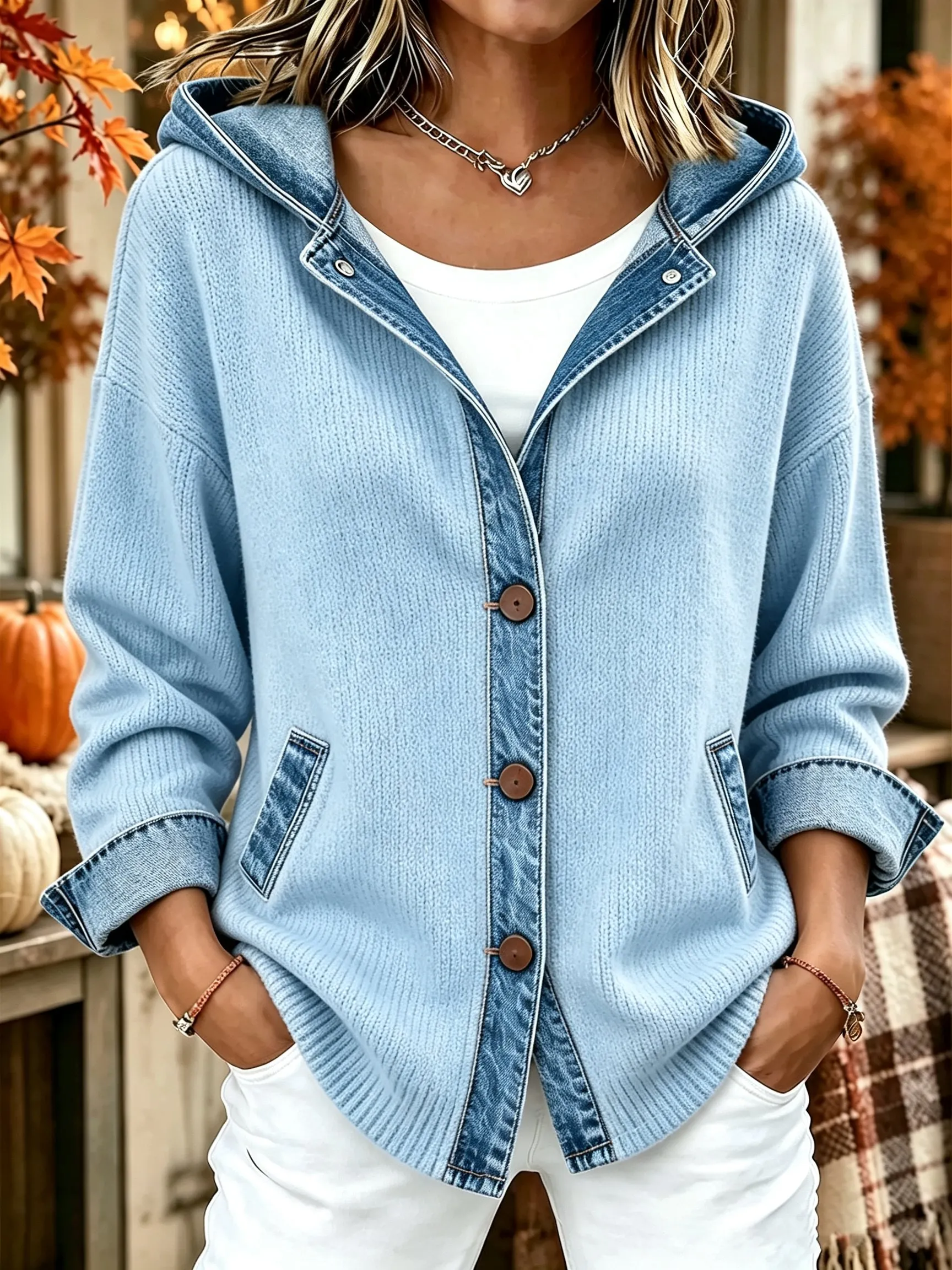 Women's casual autumn knitted cardigan