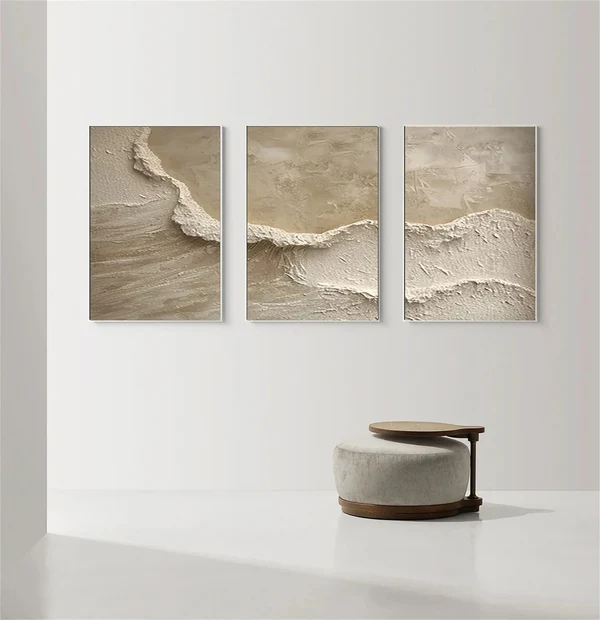 3D Beige Wave Painting