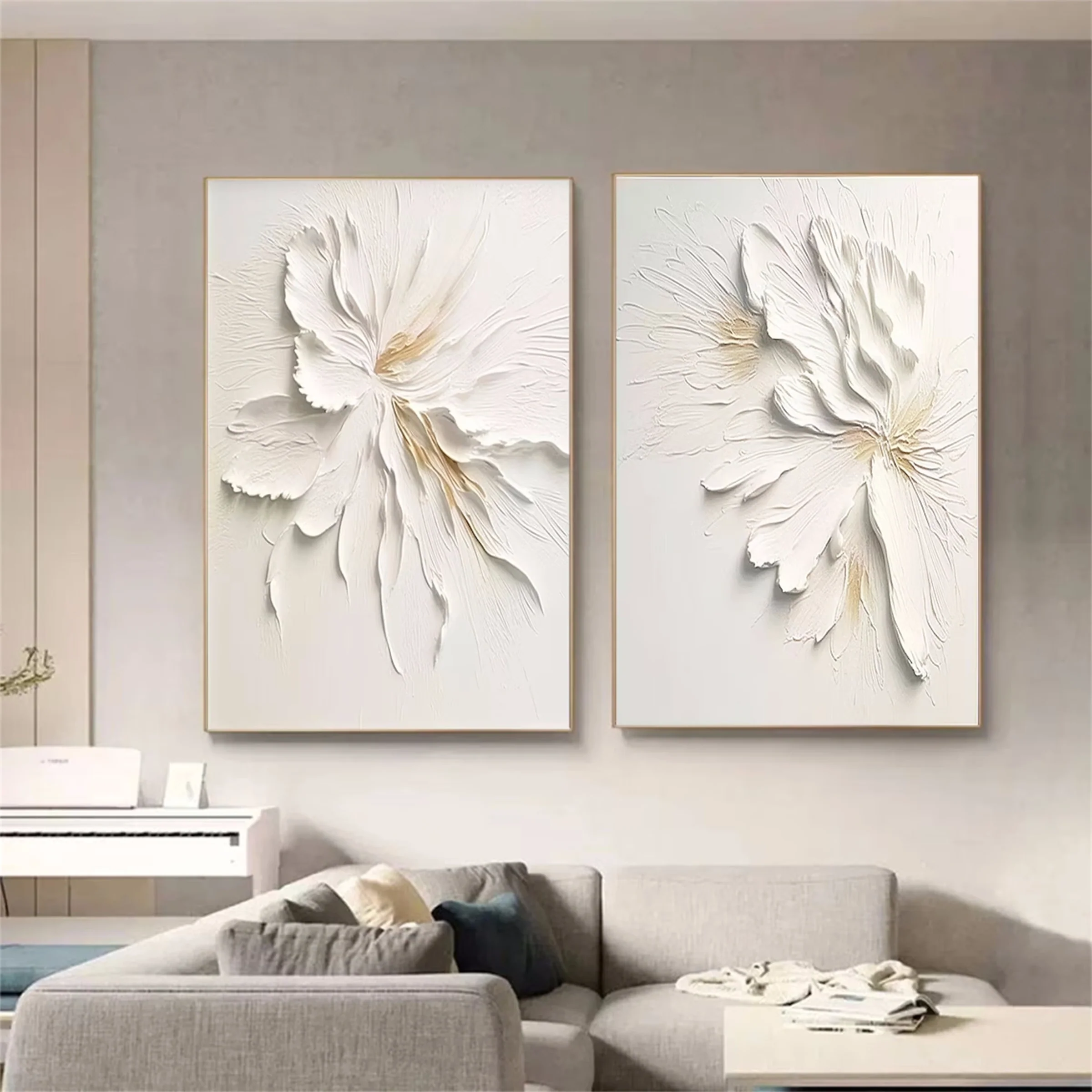 3D White Textured Flower