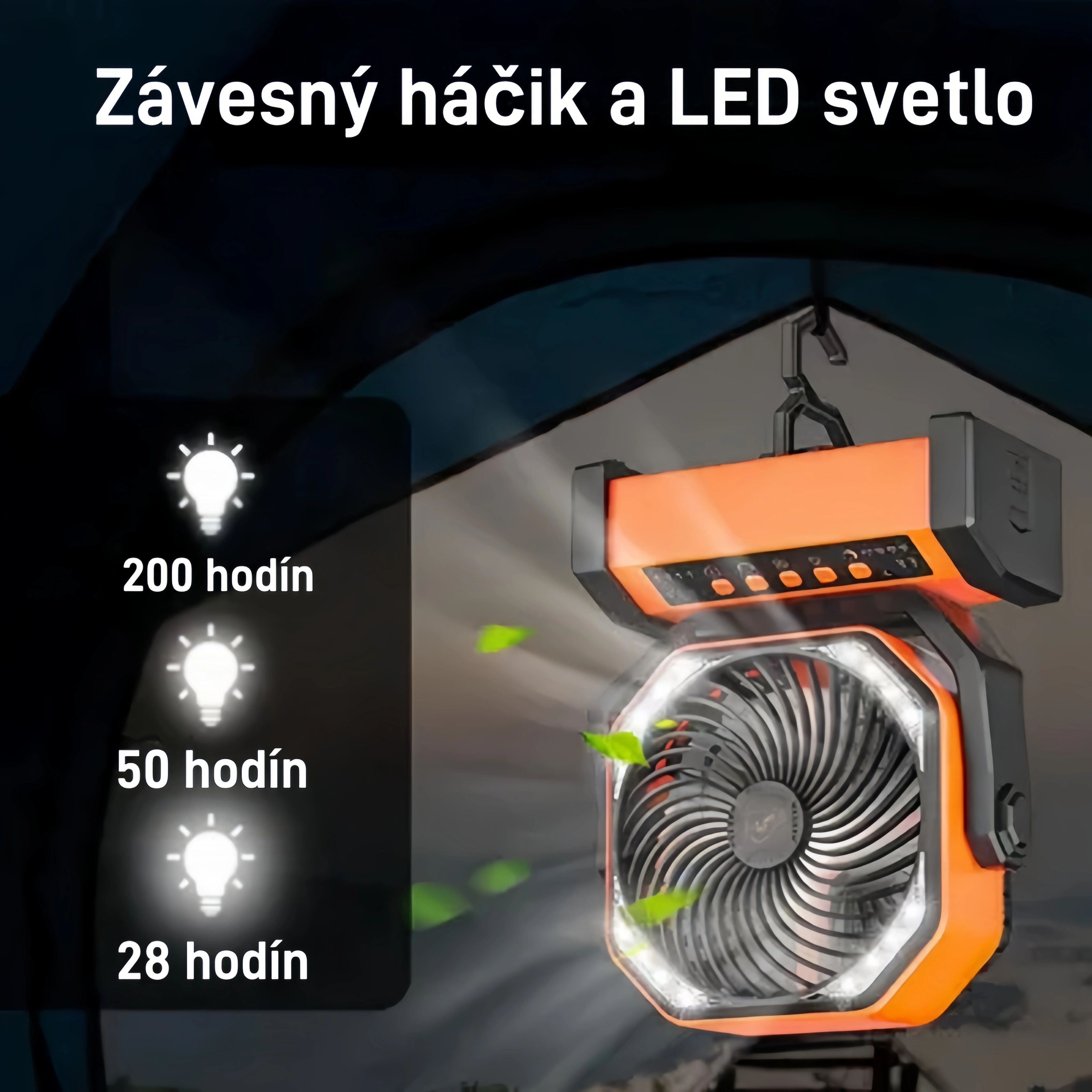 Výkonný 3-v-1 bezdrôtový a cestovateľský kempingový ventilátor 🏕