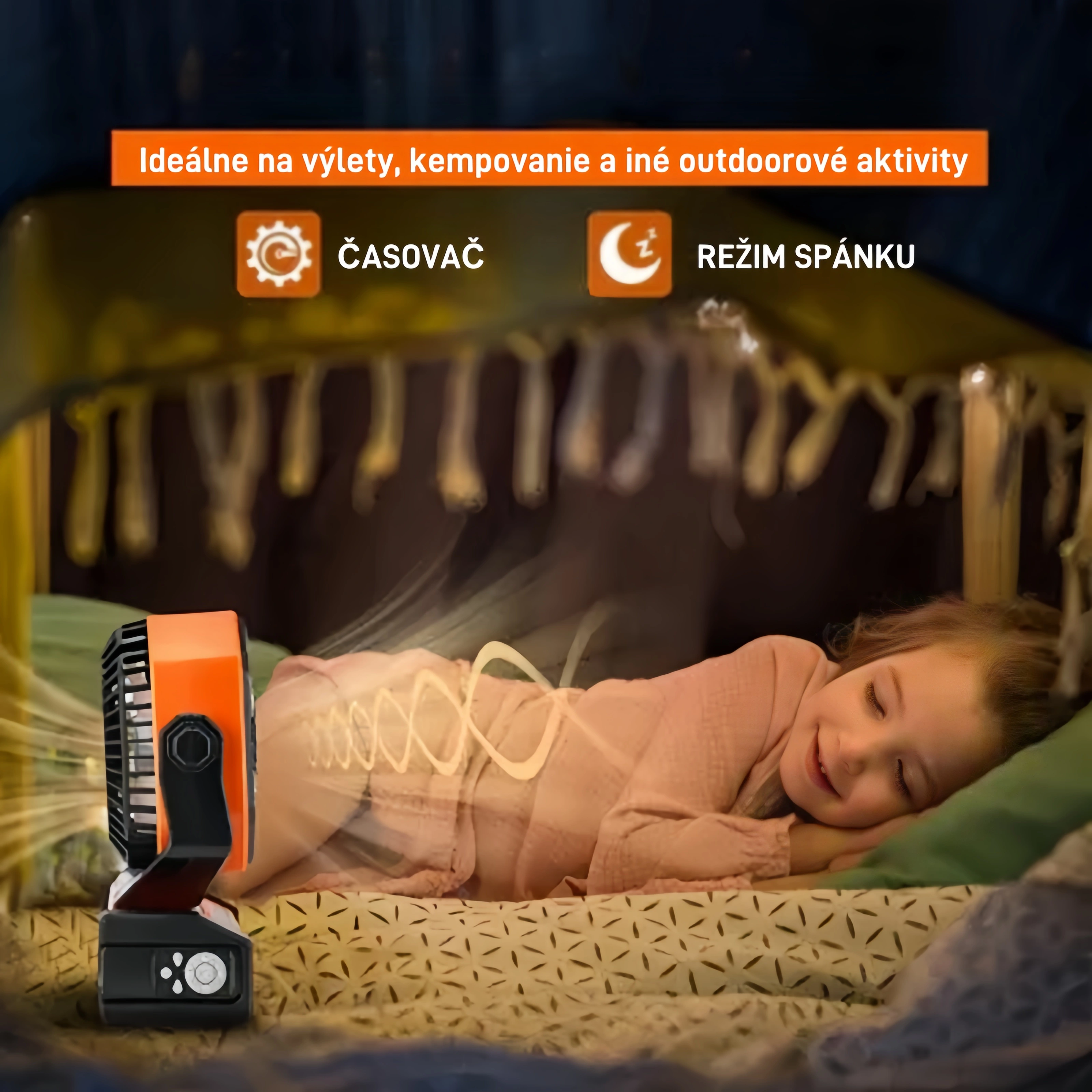 Výkonný 3-v-1 bezdrôtový a cestovateľský kempingový ventilátor 🏕