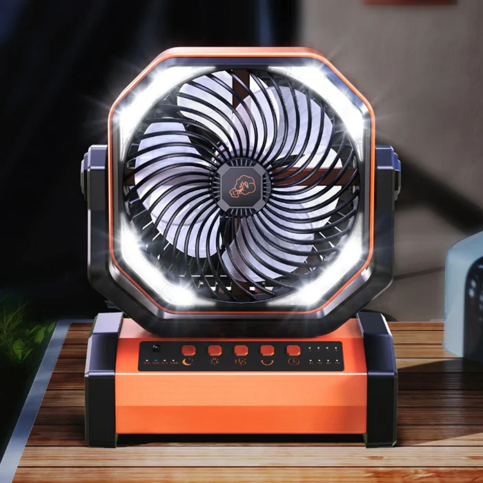 Ventilator de camping puternic 3 în 1 fără fir și prietenos pentru călătorii 🏕