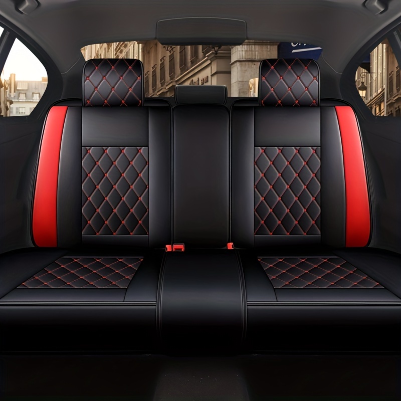 Set de 5 huse de scaun auto Pachet complet Pernă de scaun auto din piele PU Husă de scaun auto universală Set complet compatibil cu modelele cu cinci locuri