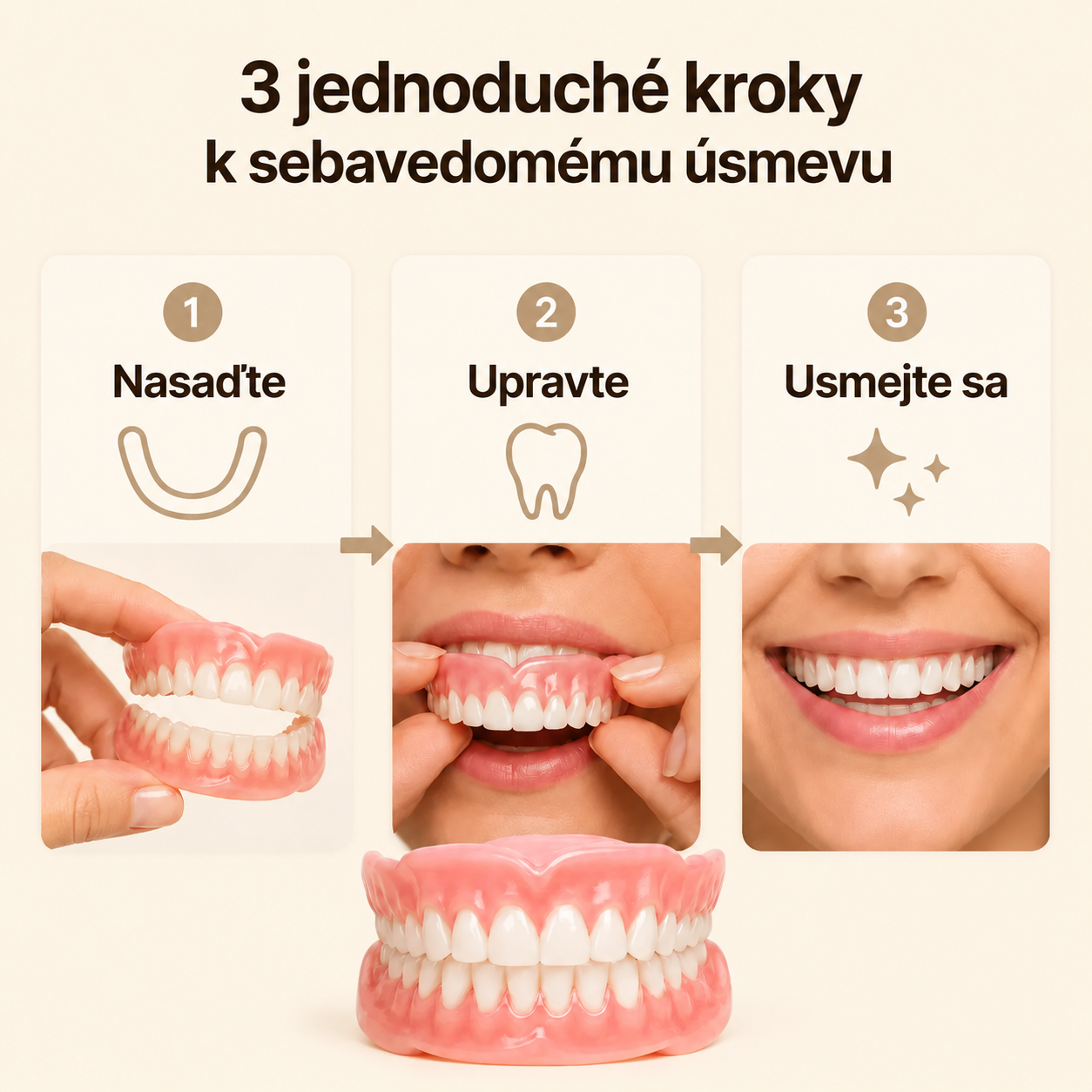 PRÉMIOVÉ KRYTIE PRE ÚPLNÉ ZUBNÉ NÁHRADY