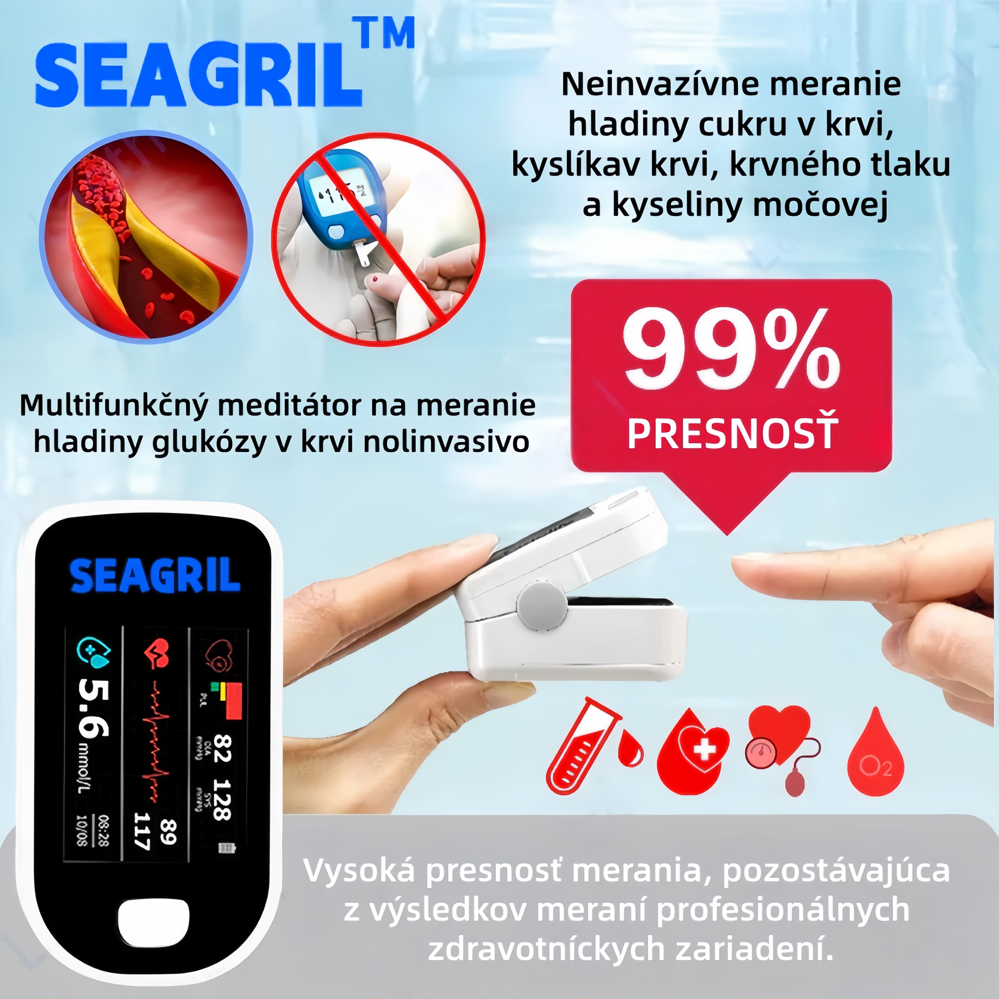 SEAGRIL™ Advanced Non-Invasive Glucose Monitor