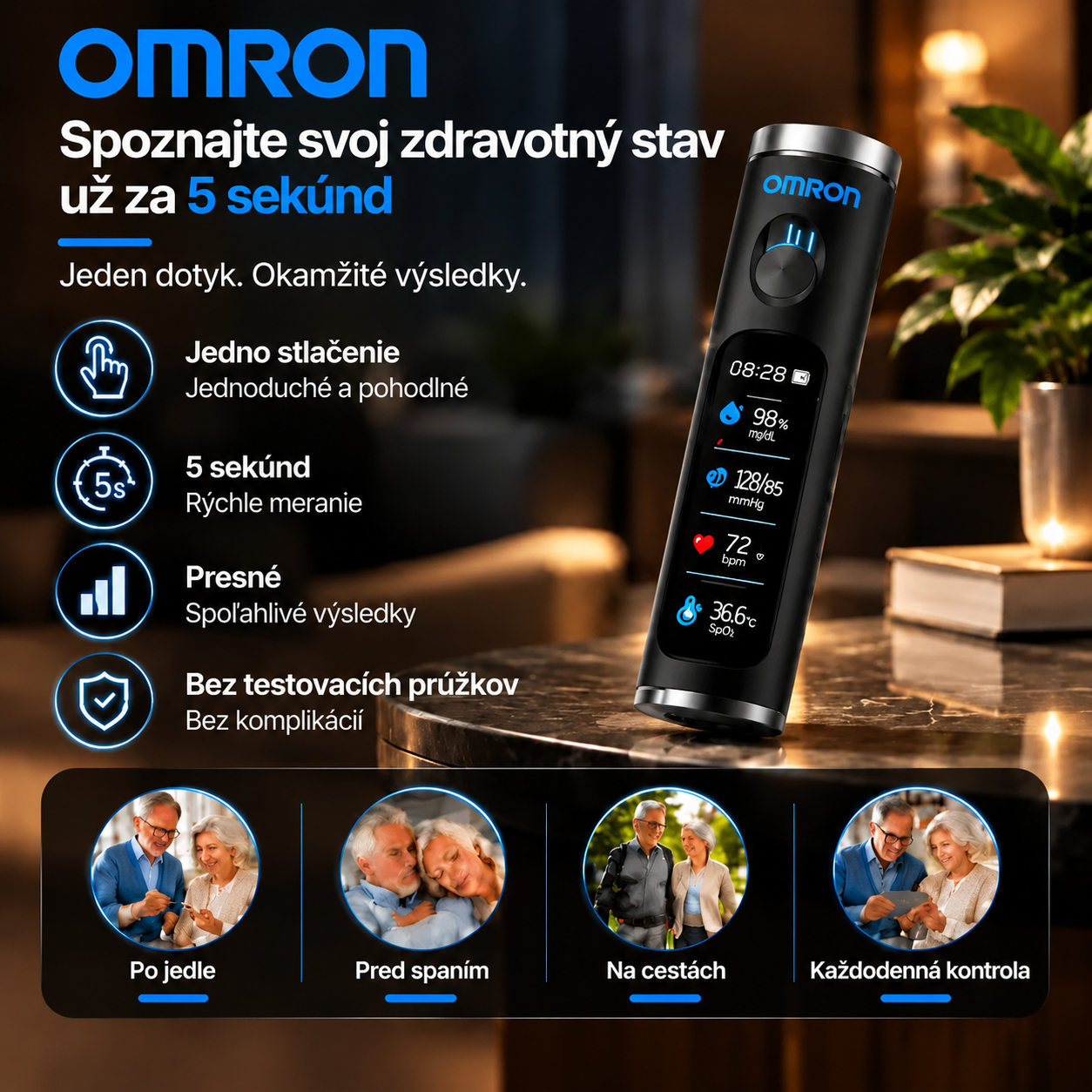 🚀 Prelomová novinka od Omron Healthcare pre rok 2027🔥Najnovšie inteligentné neinvazívne zariadenie na meranie hladiny glukózy v krvi – s deklarovanou presnosťou až 99,9 %.