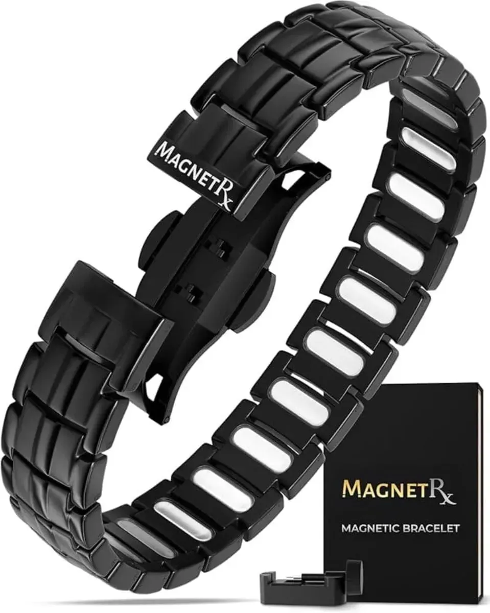 🧲 MagnetRX® Prémiový titánový magnetický terapeutický náramok pre mužov | 5 magnetov EllipseMAX, 5 000 Gaussov | Patentovaný dizajn z USA 🇺🇸 | Nastaviteľná dĺžka