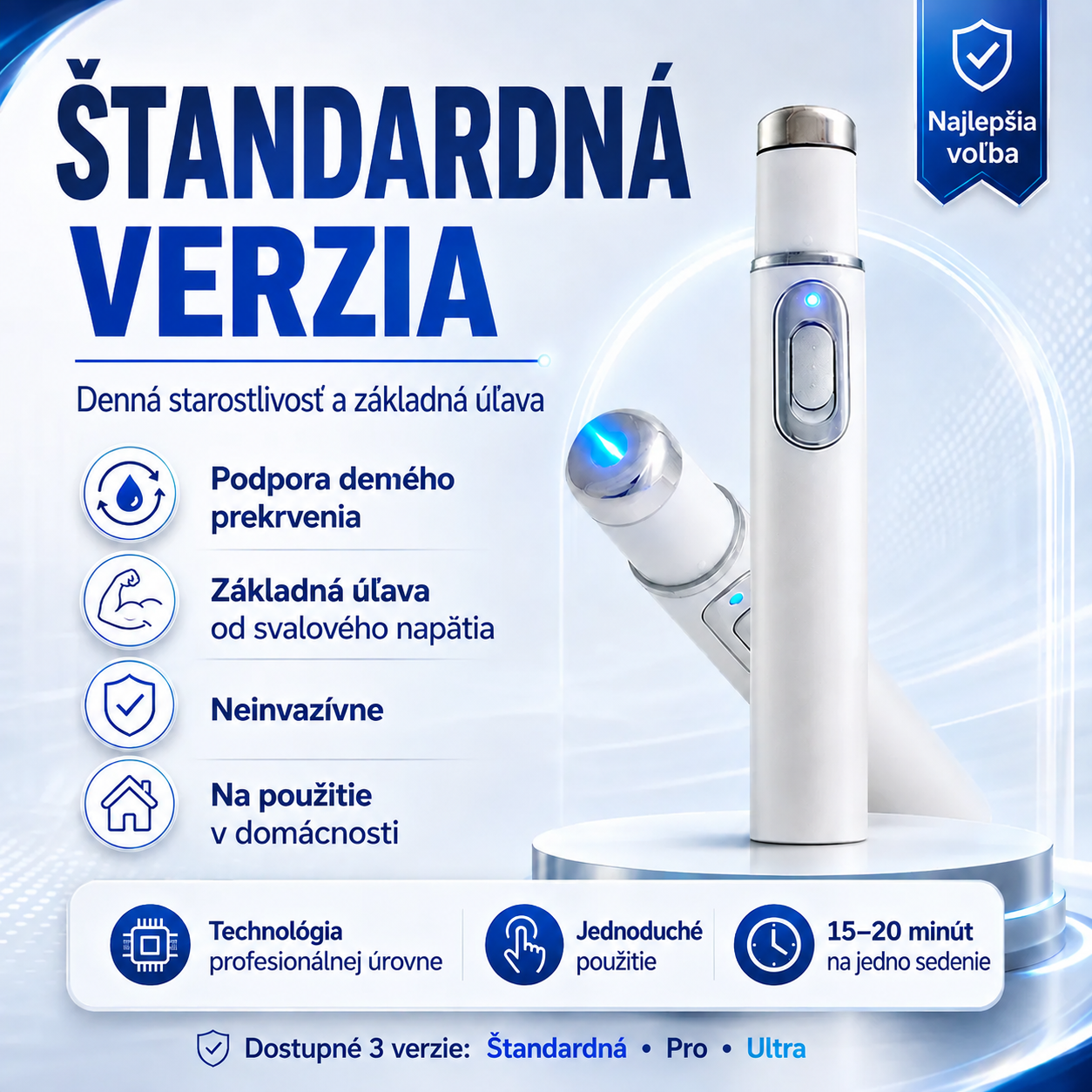 Pokročilá terapia akustickou rázovou vlnou obnovuje zdravie tkanív penisu, pomáha zlepšiť pevnosť erekcie, výdrž a sebavedomie mužov. Zároveň podporuje úľavu od bolesti svalov, stuhnutosti kĺbov a nepohodlia šliach.