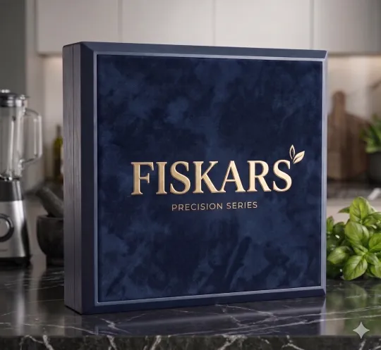 Luxusná 5-dielna sada nožov FISKARS z pravej damaškovej ocele + Stojan ZADARMO