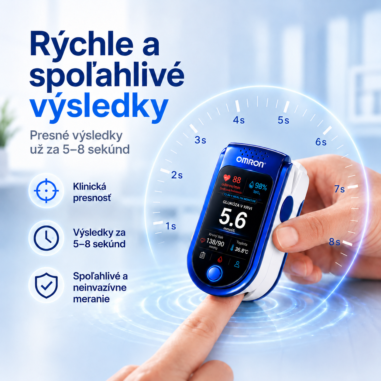 ⚕️ Omorn Neinvazívny denný monitor zdravia | 💧 Zariadenie na sledovanie wellness trendov bez použitia ihiel Bežná cena